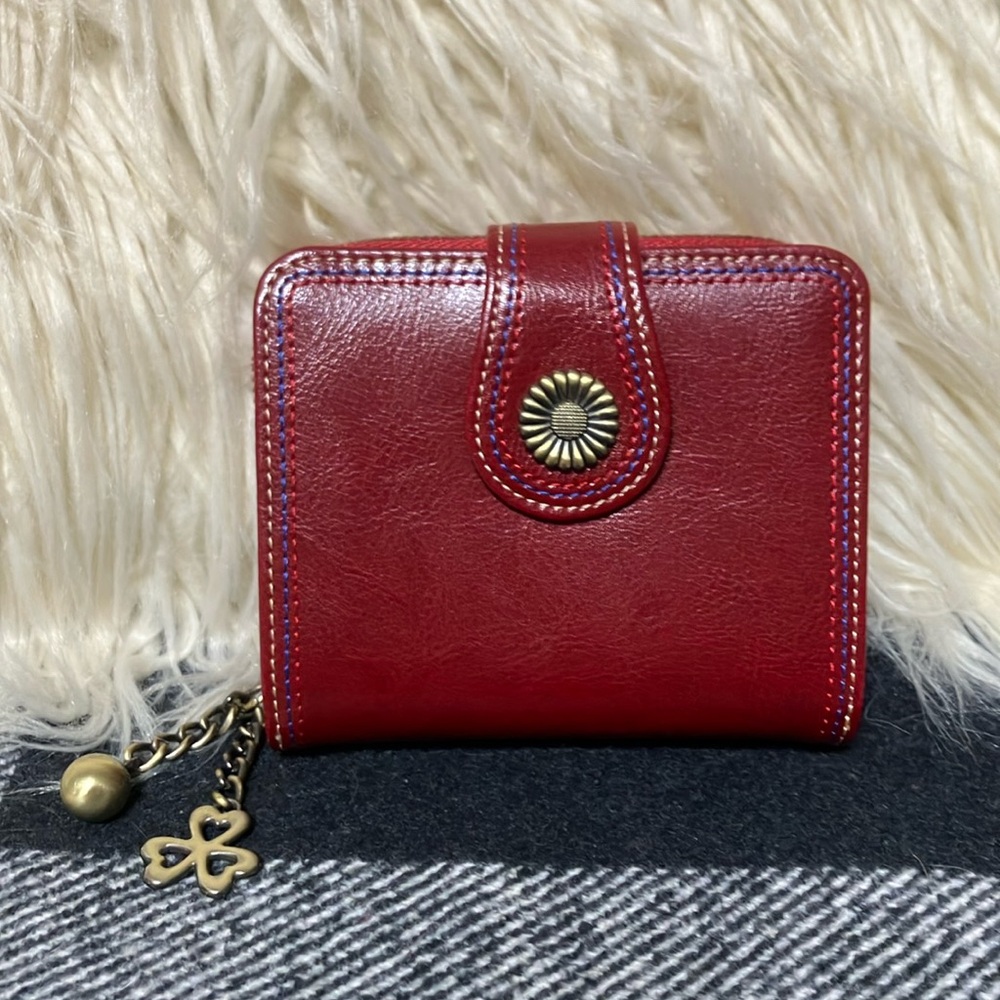 RED LEATHER WALLET/never used/ ITAMOOD brand